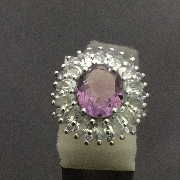 Ross-Simons Jewelry - ROSS¥SIMONS ROUND PUPLE AMETHYST W/20 AQUAMARINE